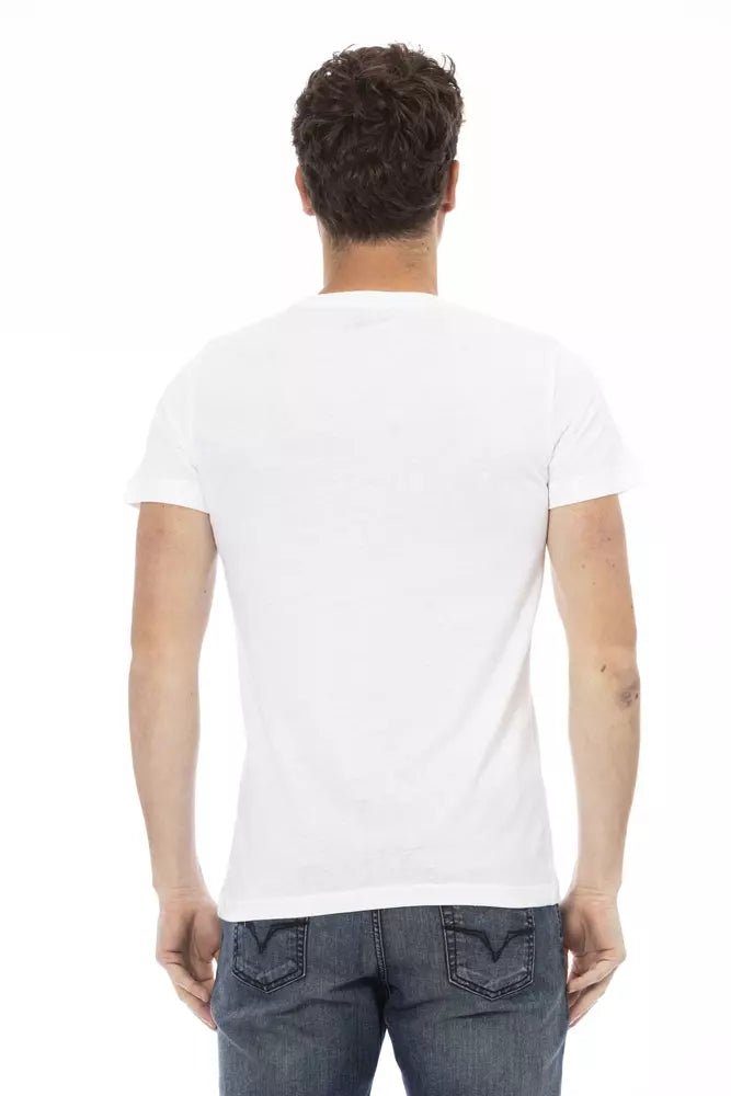 White Cotton Men TShirt Trussardi Action
