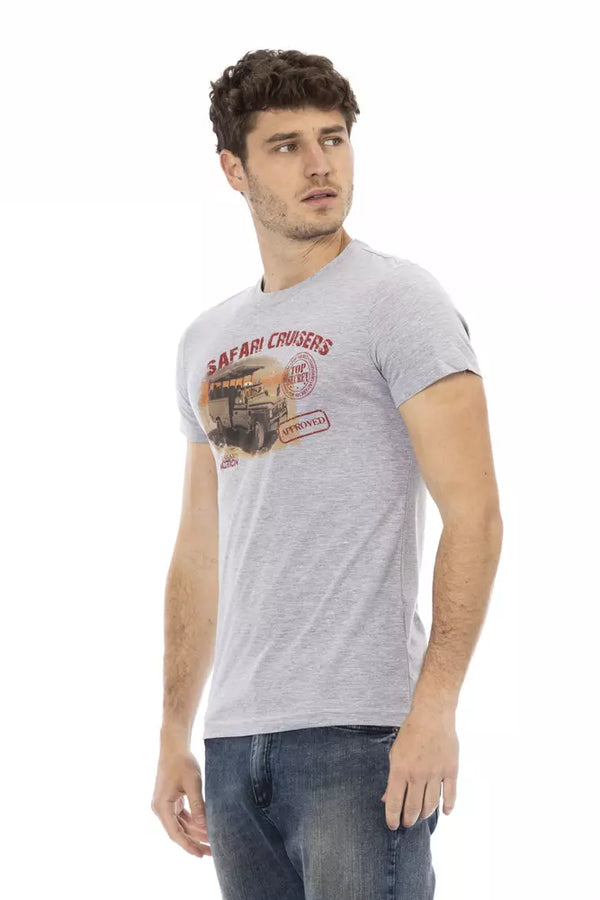 Gray Cotton Men T-Shirt Trussardi Action
