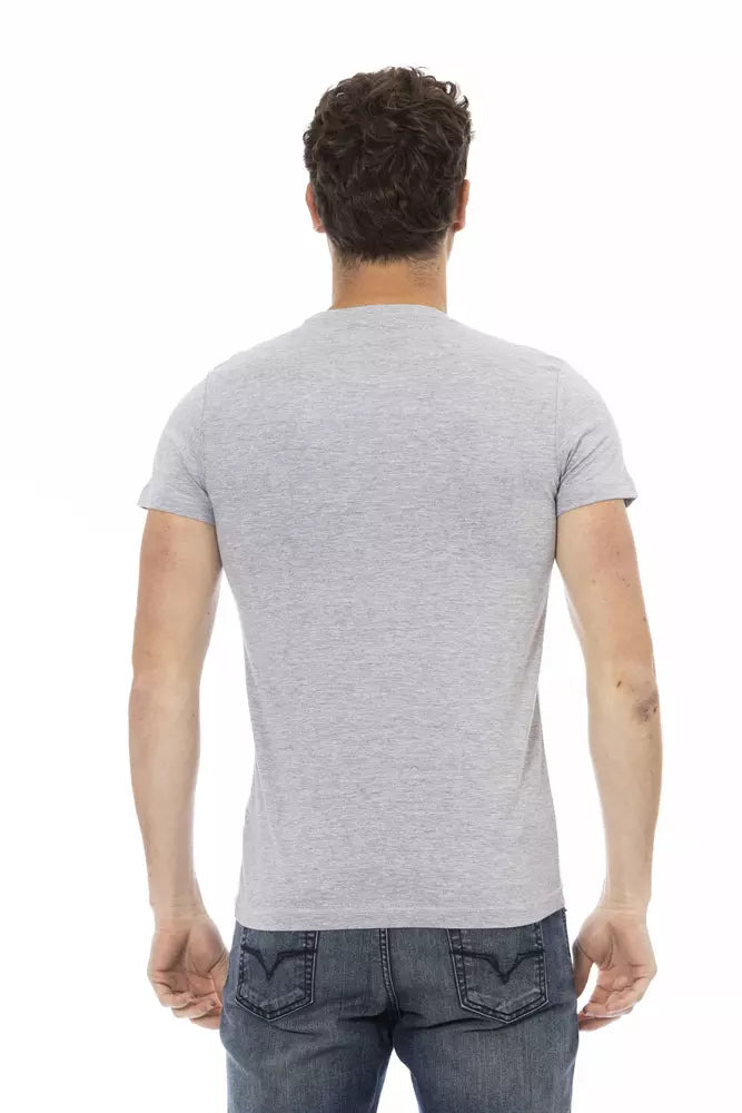 Gray Cotton Men T-Shirt Trussardi Action