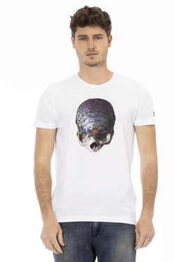 White Cotton Men T-Shirt Trussardi Action