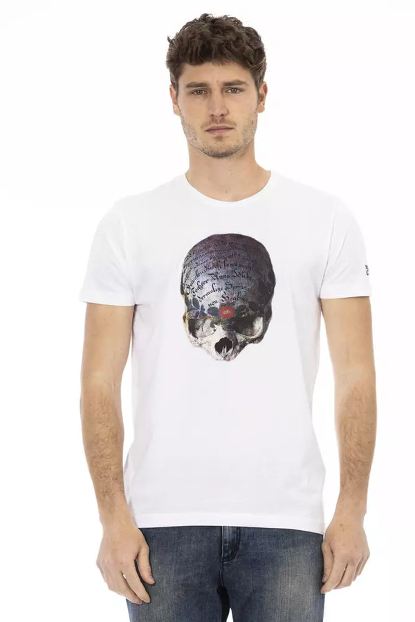 White Cotton Men T-Shirt Trussardi Action