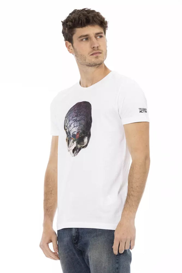 White Cotton Men T-Shirt Trussardi Action