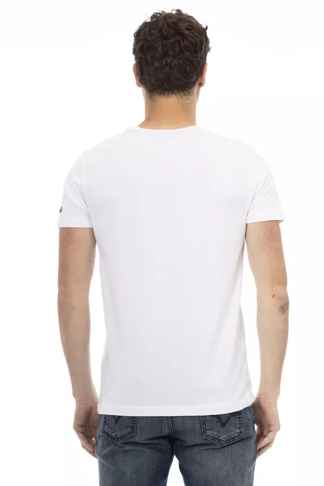 White Cotton Men T-Shirt Trussardi Action