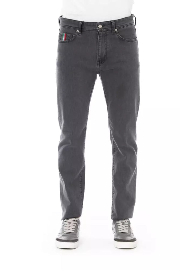 Gray Cotton Men Jeans Baldinini Trend