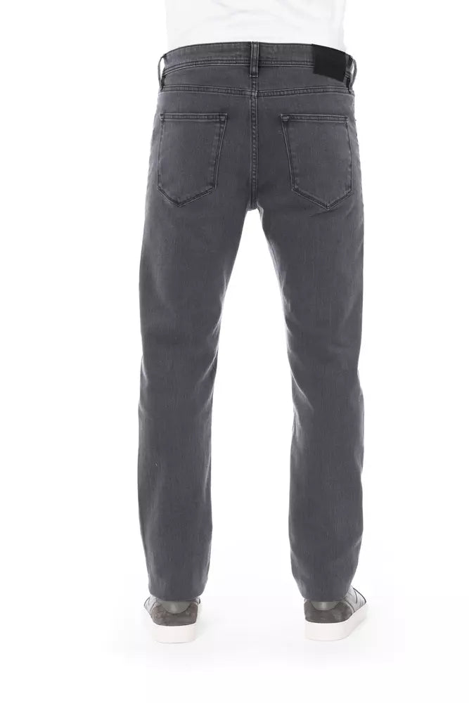 Gray Cotton Men Jeans Baldinini Trend