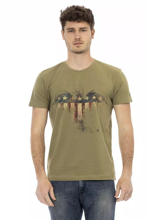 Green Cotton Men T-Shirt Trussardi Action