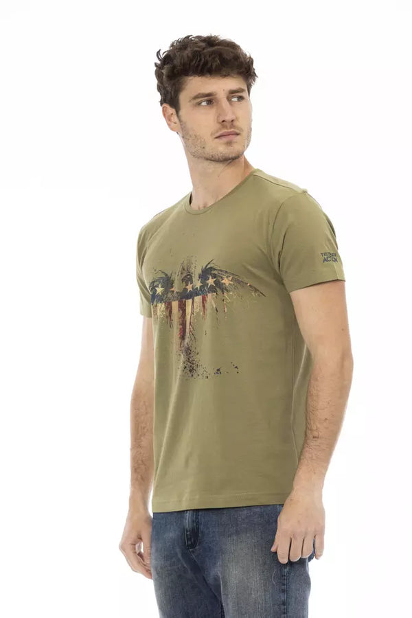 Green Cotton Men T-Shirt Trussardi Action