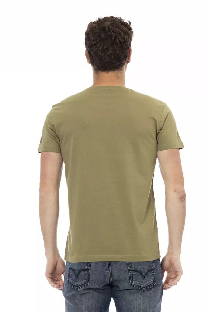 Green Cotton Men T-Shirt Trussardi Action