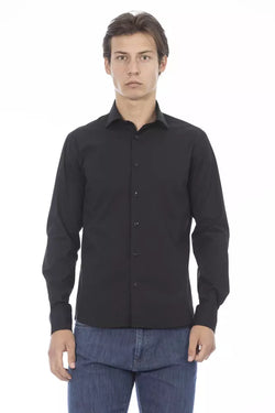 Black Cotton Men Shirt Baldinini Trend