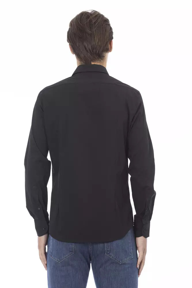 Black Cotton Men Shirt Baldinini Trend