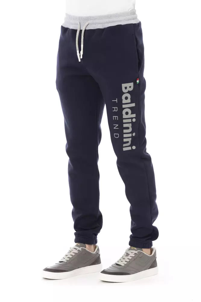 Blue Cotton Men Sport Pant Baldinini Trend