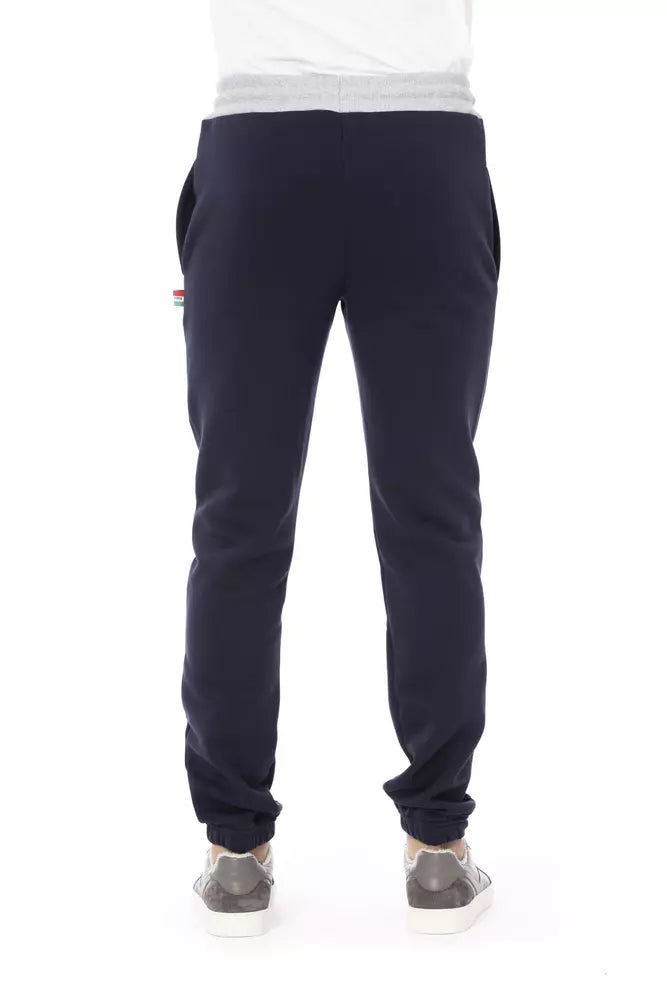 Blue Cotton Men Sport Pant Baldinini Trend