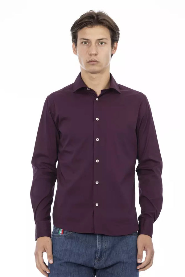 Bordeaux Cotton Men Shirt Baldinini Trend