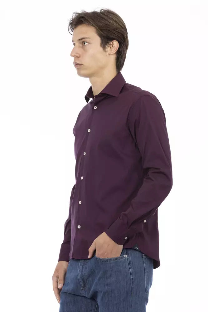 Bordeaux Cotton Men Shirt Baldinini Trend