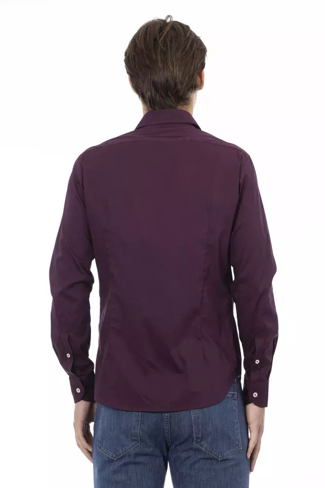 Bordeaux Cotton Men Shirt Baldinini Trend