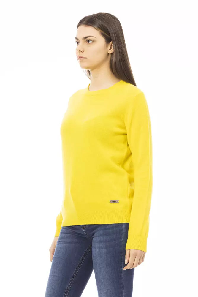 Yellow Wool Women Sweater Baldinini Trend