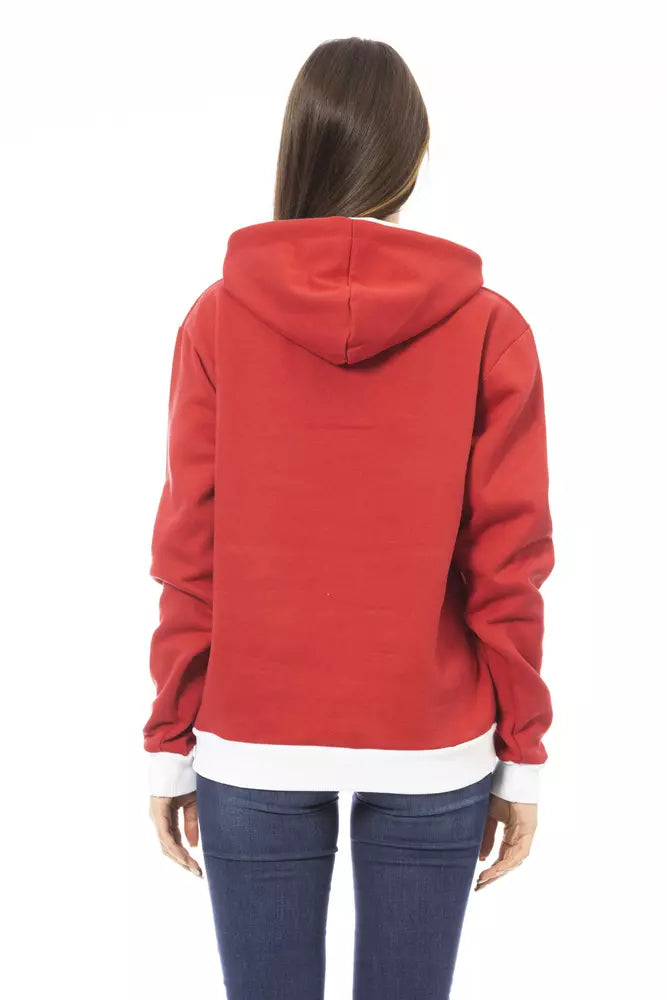 Red Cotton Women Hoodie Baldinini Trend