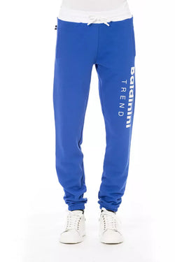 Blue Cotton Men Pants Baldinini Trend