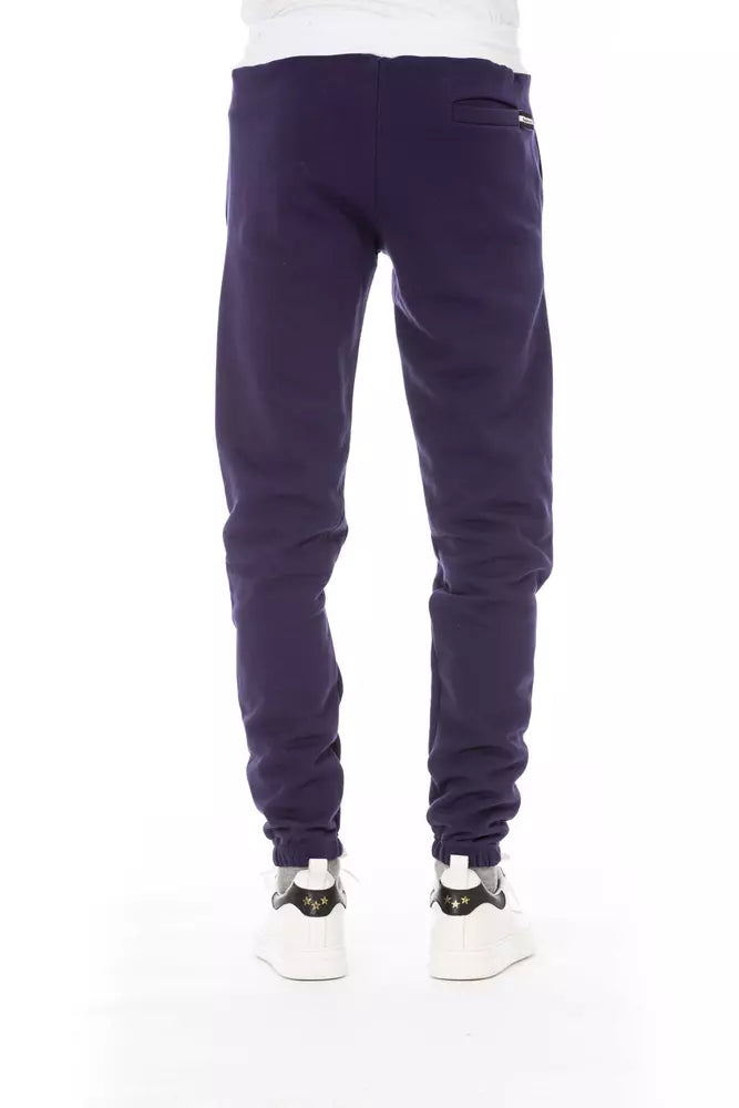 Purple Cotton Men Pants Baldinini Trend