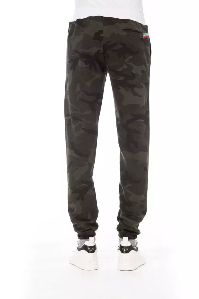 Green Cotton Men Sport Pant Baldinini Trend