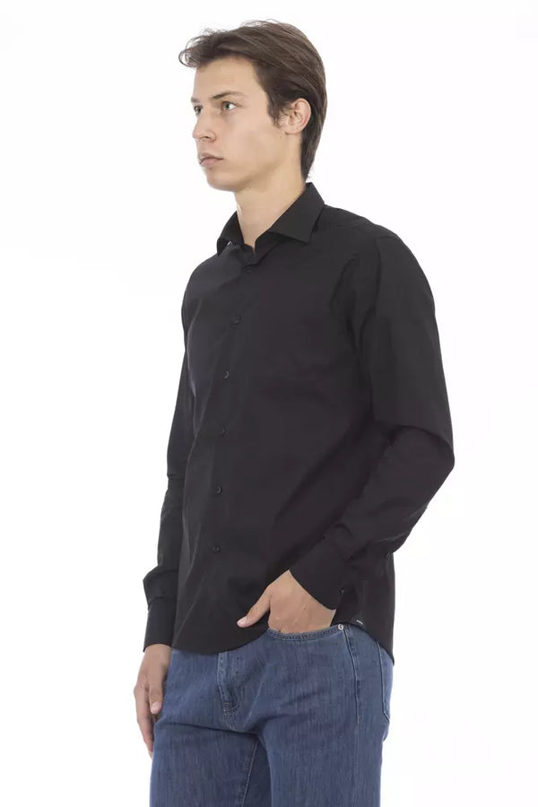 Black Cotton Men Shirt Baldinini Trend