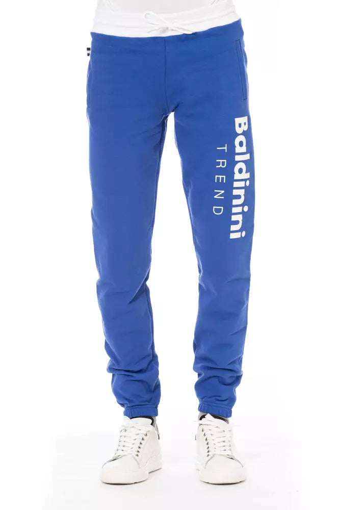 Blue Cotton Men Pant Baldinini Trend