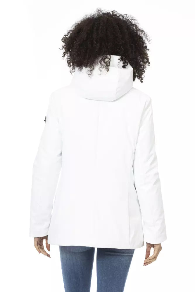 White Polyester Women Jacket Baldinini Trend