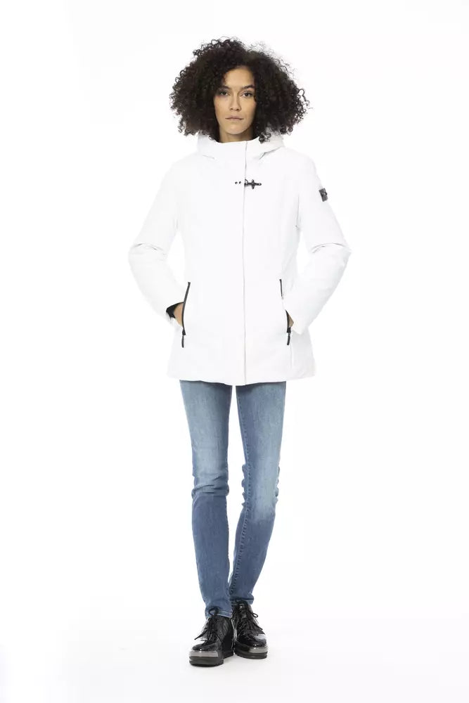 White Polyester Women Jacket Baldinini Trend