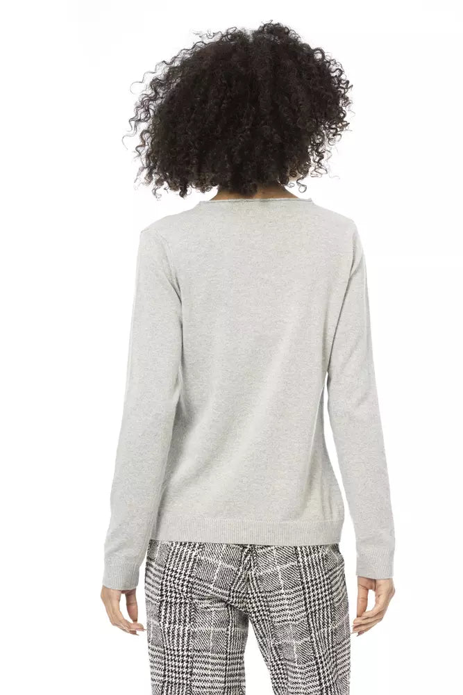 Gray Wool Women Sweater Baldinini Trend