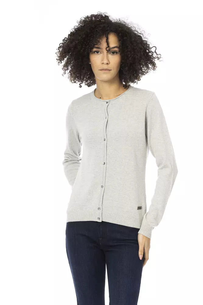 Gray Wool Women Sweater Baldinini Trend