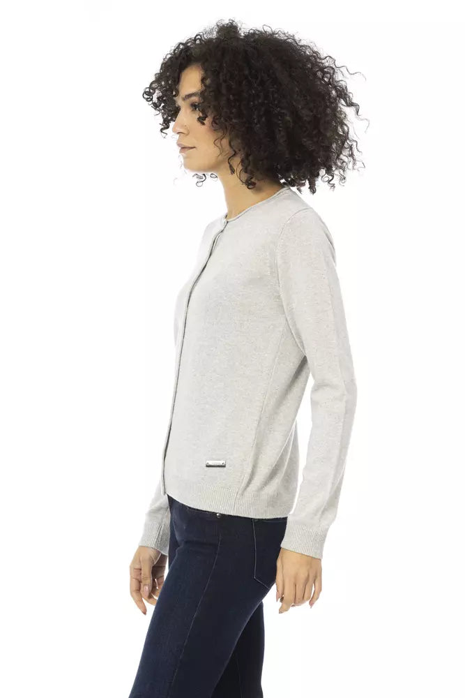 Gray Wool Women Sweater Baldinini Trend