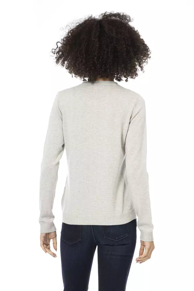 Gray Wool Women Sweater Baldinini Trend