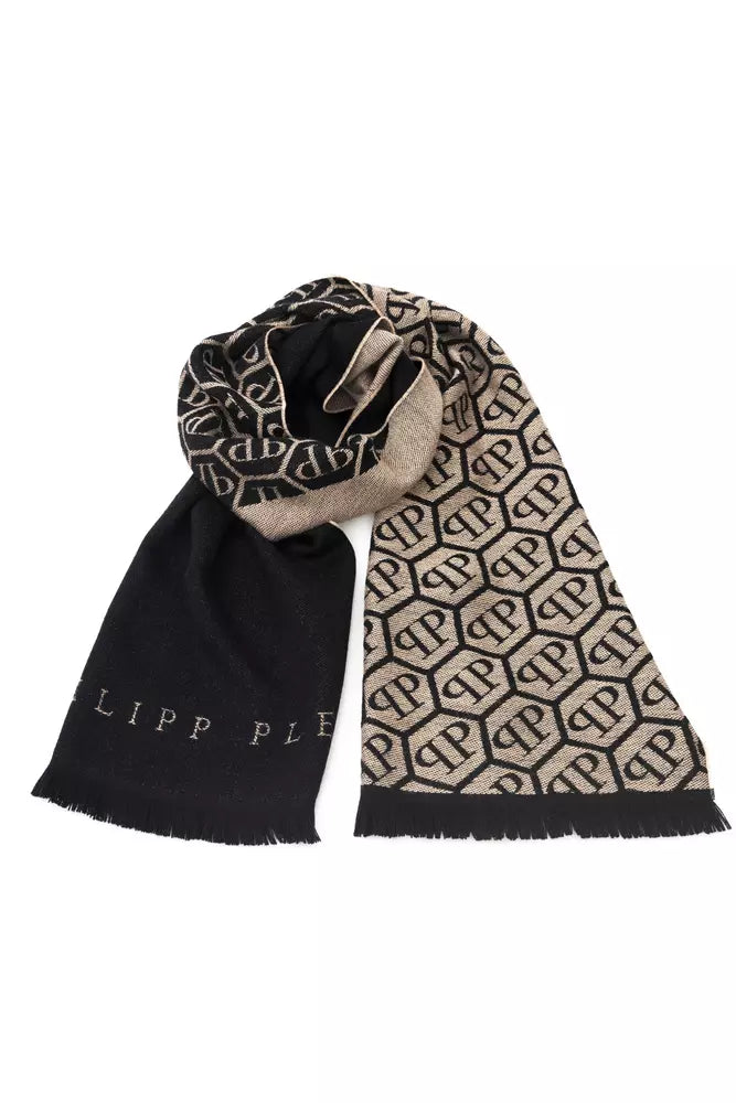 Elegant Monogram Fringed Scarf Philipp Plein