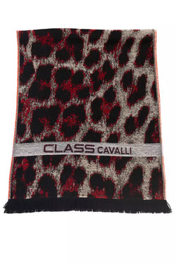 Burgundy Wool Men Scarf Cavalli Class