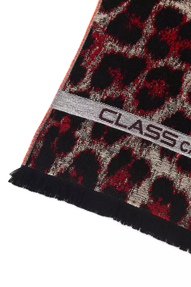 Burgundy Wool Men Scarf Cavalli Class