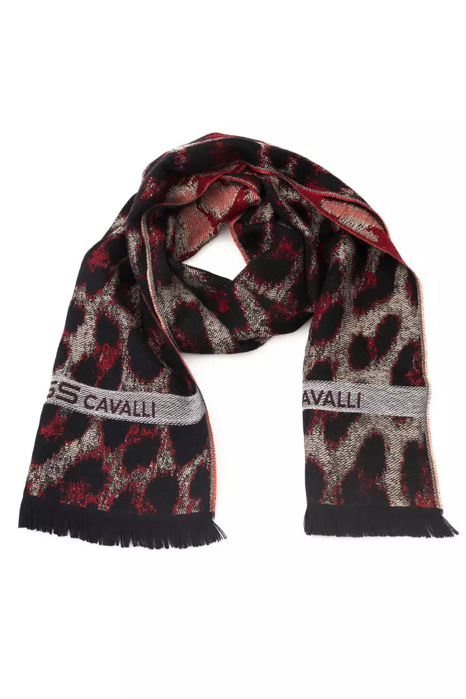 Burgundy Wool Men Scarf Cavalli Class