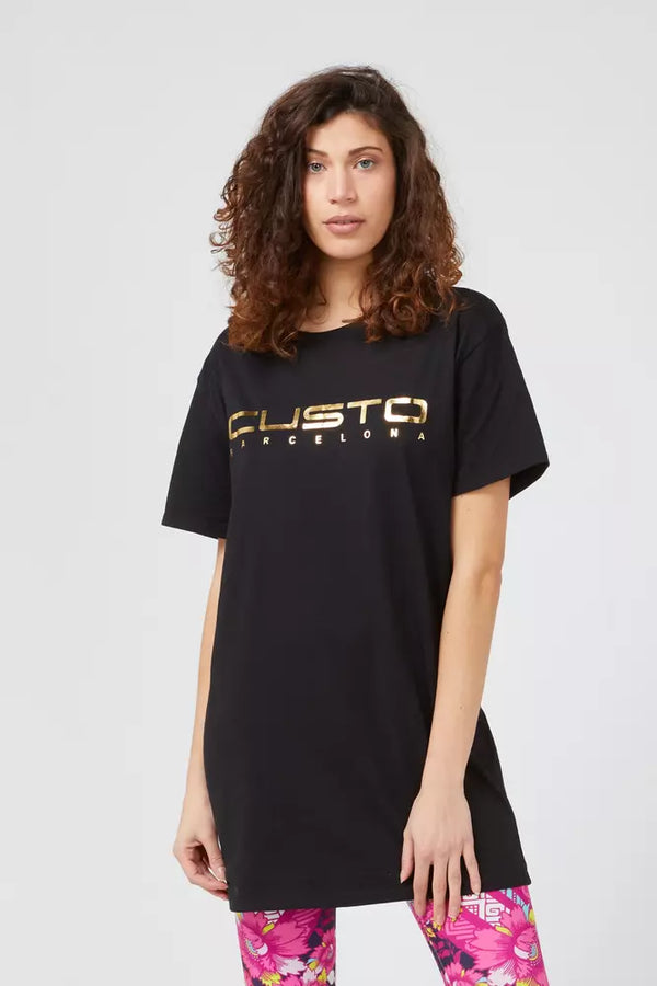 Black Cotton Women T-Shirt Custo Barcelona