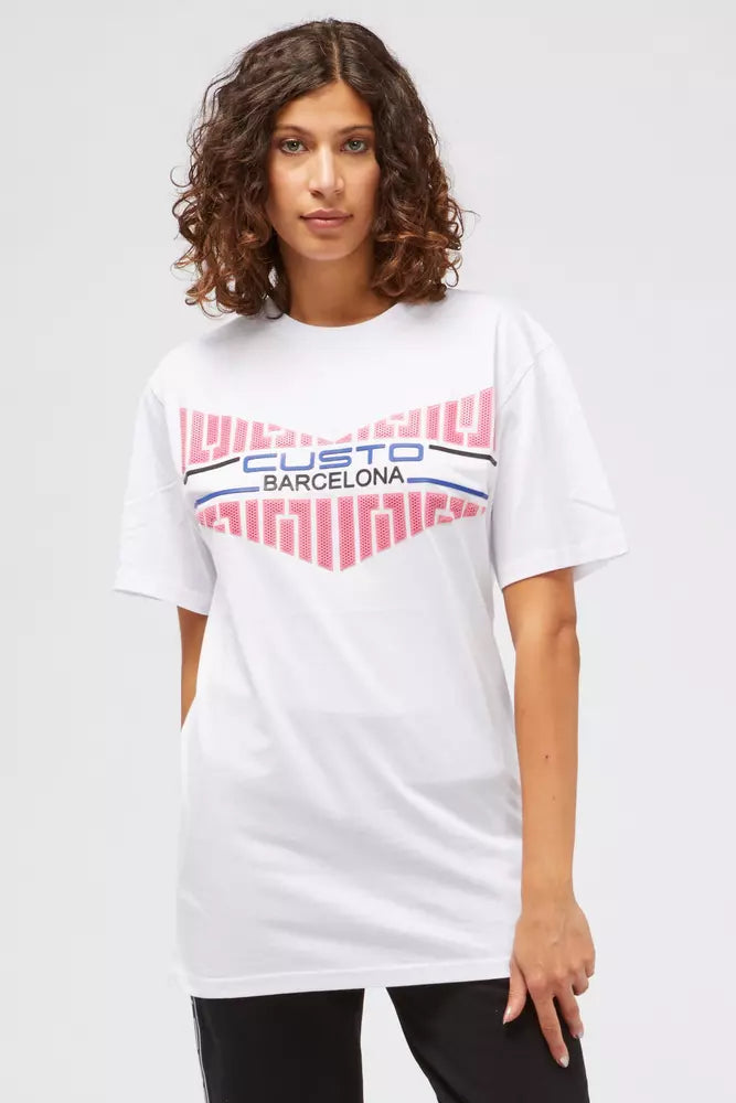 White Cotton Women T-Shirt Custo Barcelona