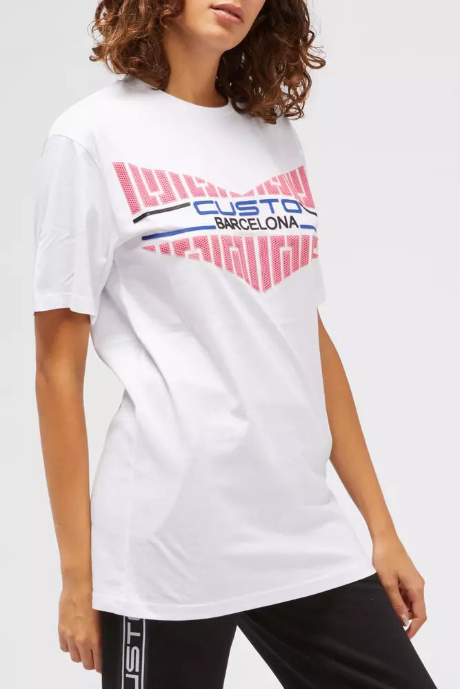 White Cotton Women T-Shirt Custo Barcelona