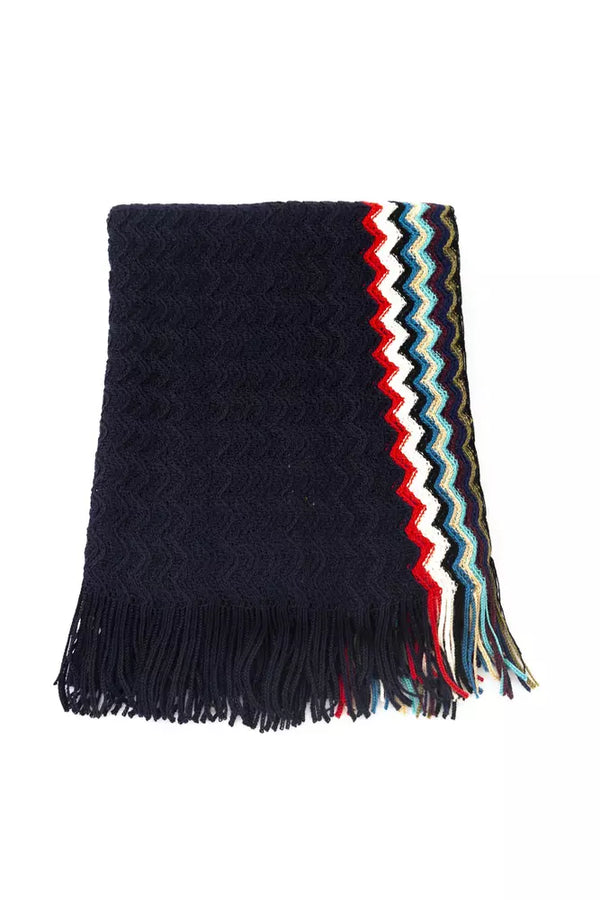 Black Wool Men Scarf Missoni