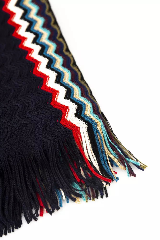 Black Wool Men Scarf Missoni