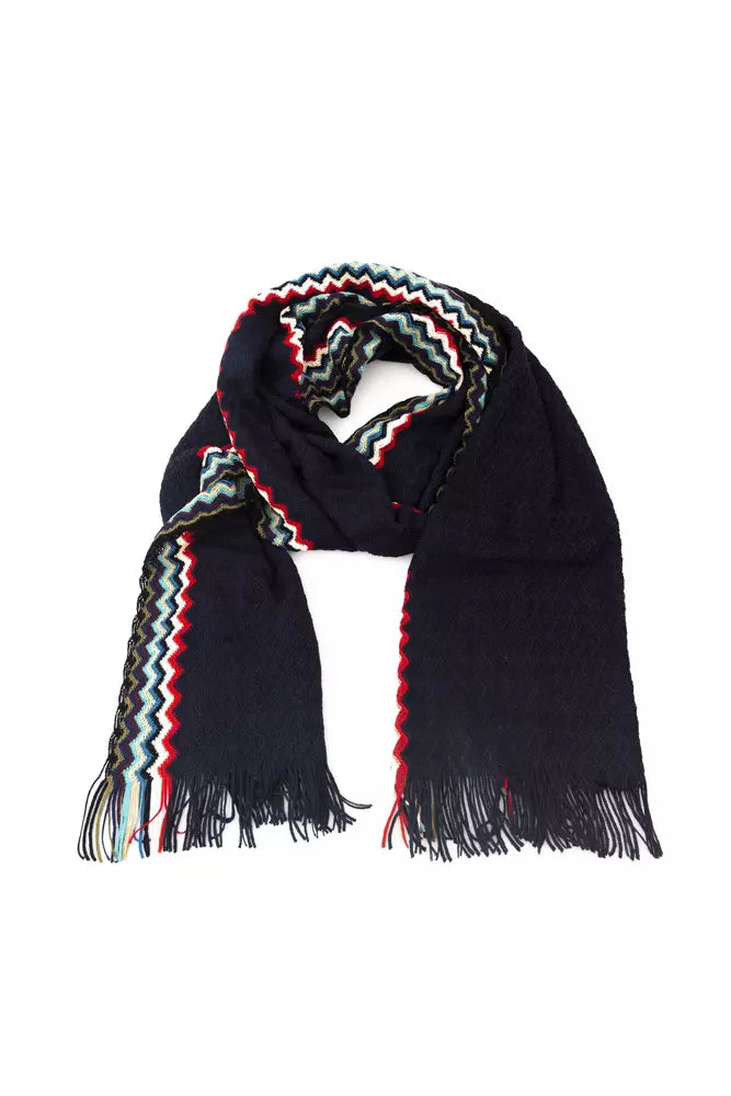 Black Wool Men Scarf Missoni