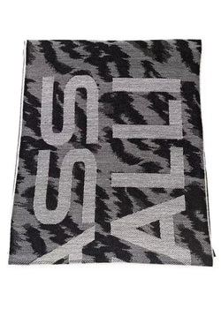 Gray Wool Men Scarf Cavalli Class