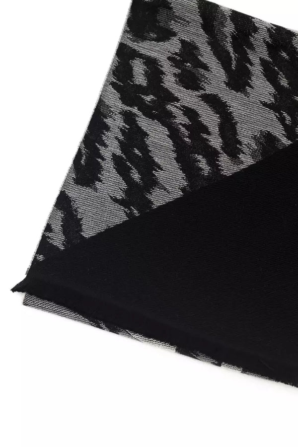 Gray Wool Men Scarf Cavalli Class