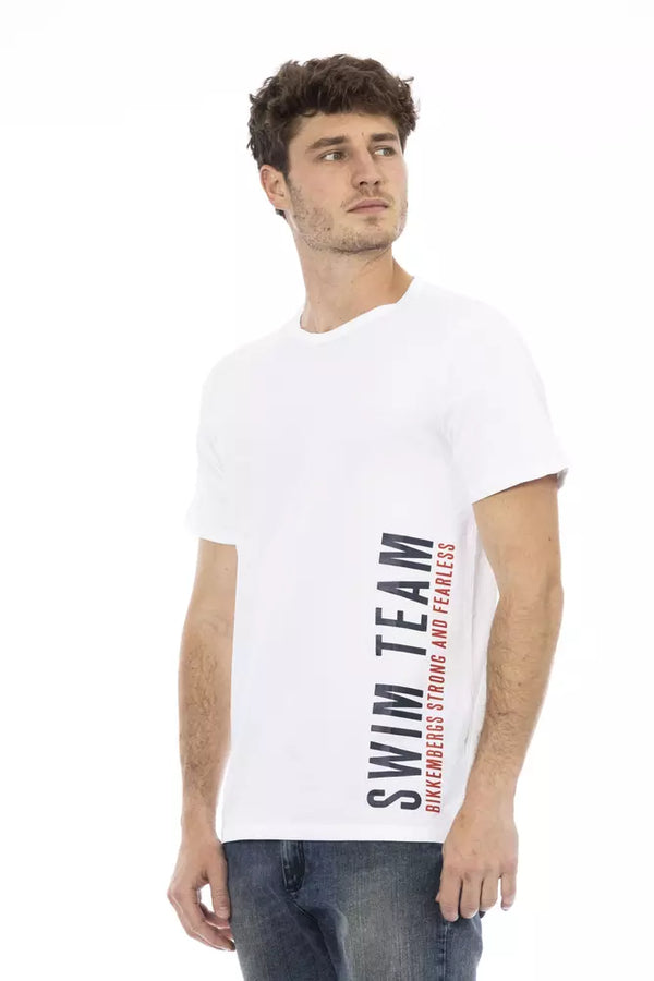 White Cotton Men T-Shirt Bikkembergs