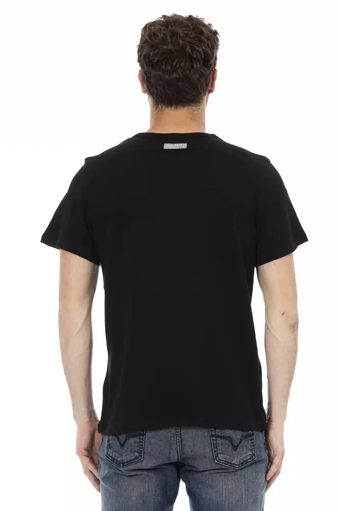 Black Cotton Men T-Shirt Bikkembergs