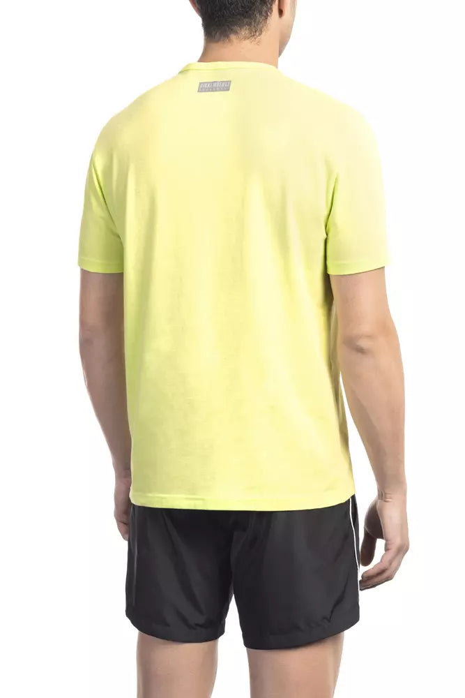 Yellow Cotton Men T-Shirt Bikkembergs