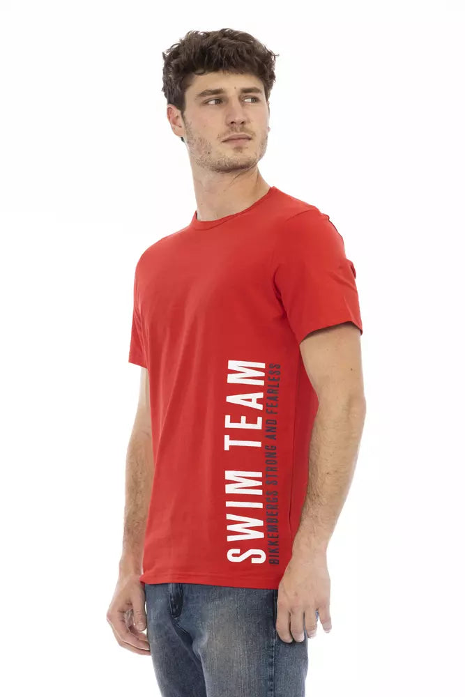 Red Cotton Men's T-Shirt Bikkembergs