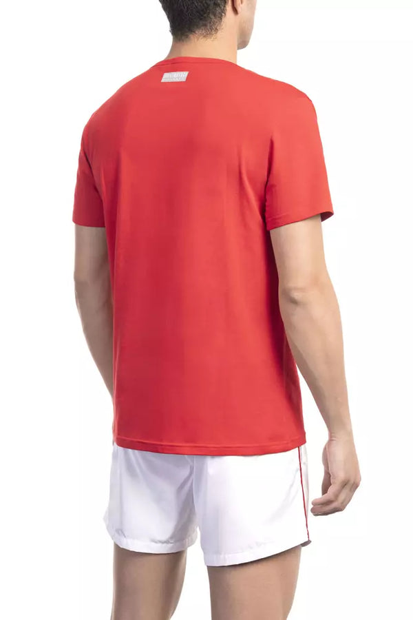 Red Cotton Men T-Shirt Bikkembergs