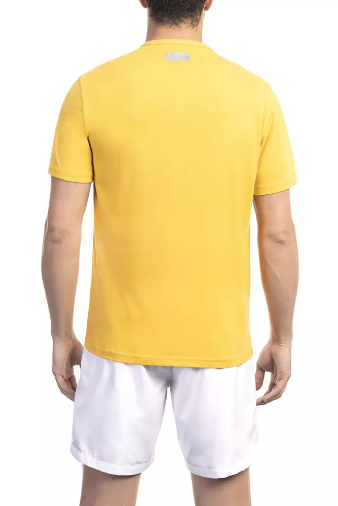 Yellow Cotton Men T-Shirt Bikkembergs